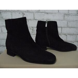 $495 Aquatalia Black Suede Leather Fuoco Ankle Boots US 5 NEW A370